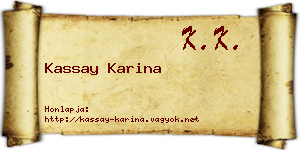Kassay Karina névjegykártya